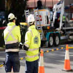 nbn construction workers getting ready on site